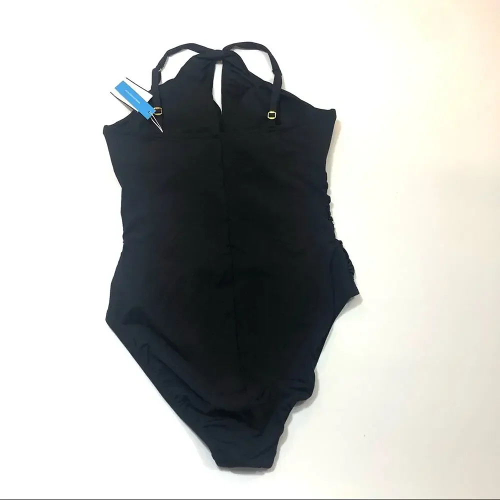 Bleu Rod Beattie Twist One-Piece Swimsuit Sz 10